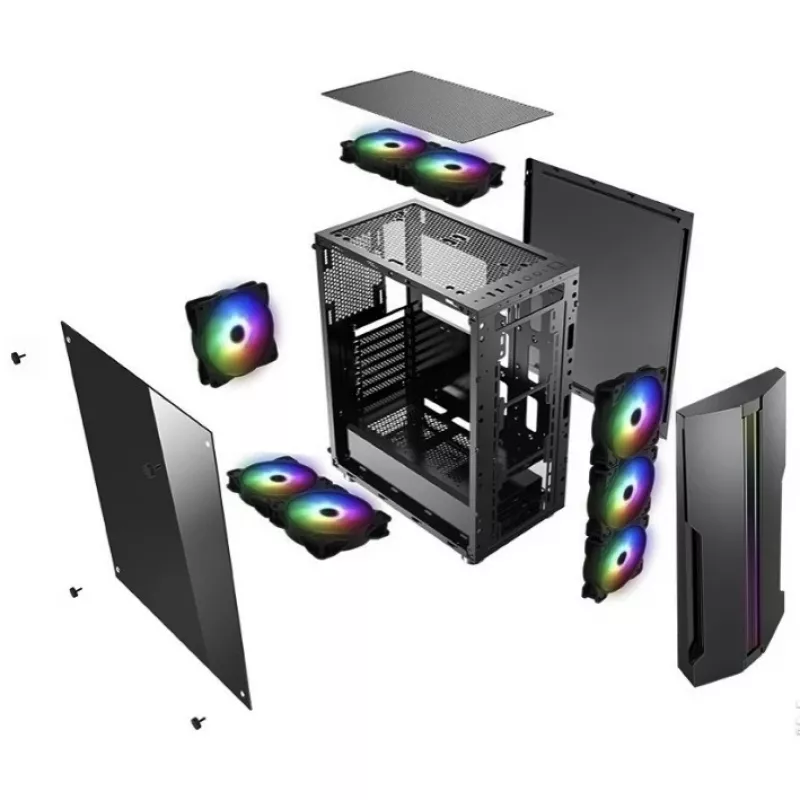 PC-Gehäuse Xilence Performance C XILENT BLADE X512.RGB Midi Tower Schwarz