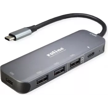 ROLINE USB 3.2 Gen 2 Hub, 5-fach, Typ-C-Anschlusskabel (14.02.5048)