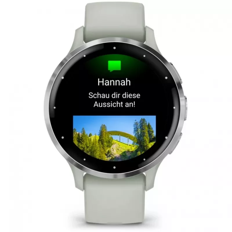 Garmin Venu 3S 3,05 cm (1,2 inch) AMOLED 41 mm Digital 390 x 390 Pixel Touchscreen Grau, Silber Wi-Fi GPS (Satellit)