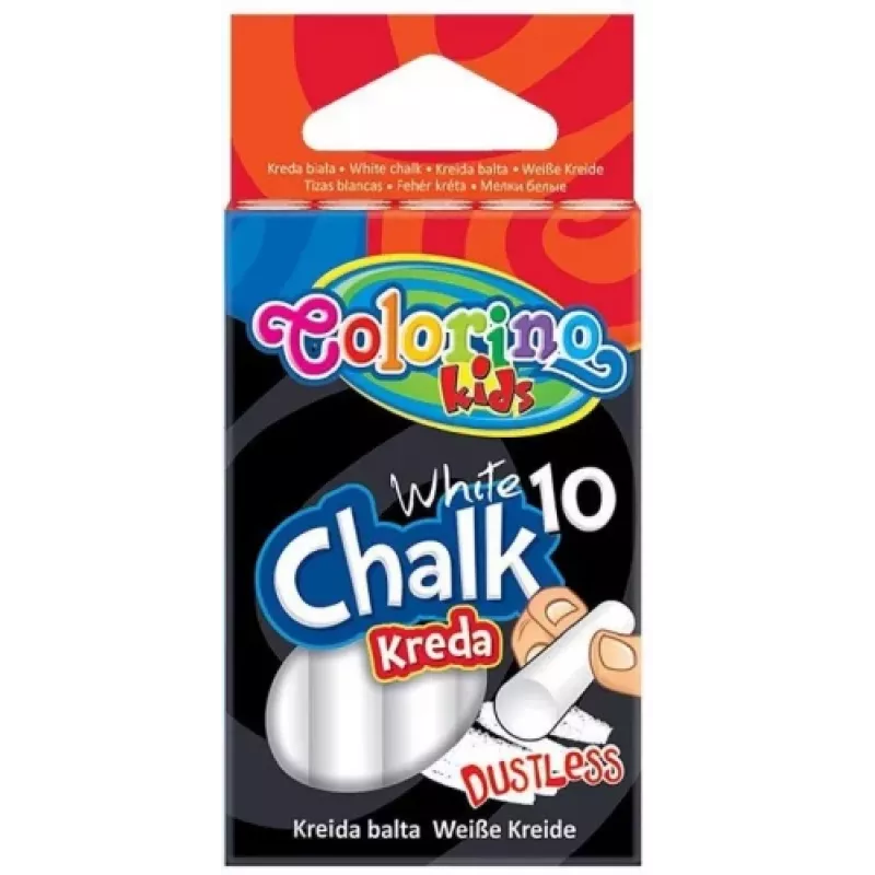 Colorino Kids staubfreie Kreide weiß 10 Stück