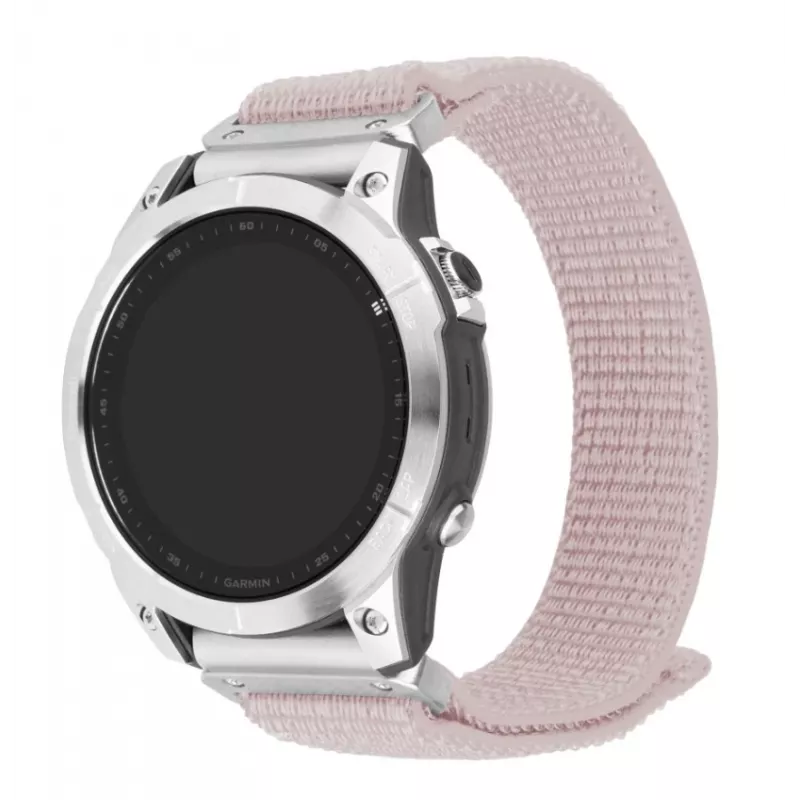 Fixed | Sporty Strap für Garmin QuickFit 22 mm | 160-210 mm | Roségold | Nylon