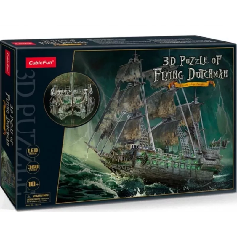 3D LED Puzzle Flying Dutchman Modell L526H, No name — zusammengebautes beleuchtetes Modell
