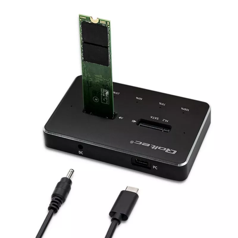 Qoltec 50310 Drive Docking Station 2x SSD M.2 SATA NGFF USB Typ C