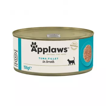 Nassfutter für Katzen Applaws Thunfischfilet 156 g Dose — ausgewachsen, 16% Protein, 80% Feuchtigkeit, Fischgeschmack