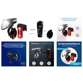Fahrradlicht-Set FISCHER FAHRRAD PLUS 100/130 LED Schwarz — vorne 100 lm / hinten 130 lm
