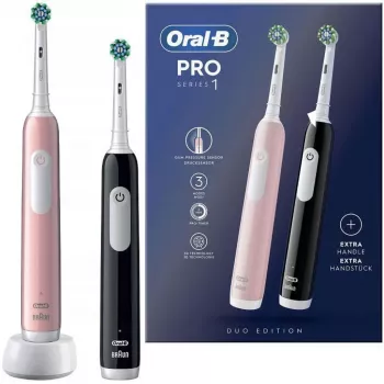 Elektrische Zahnbürste Oral-B Pro 1 Duo — Schwarz/Pink, 2 Reinigungsmodi