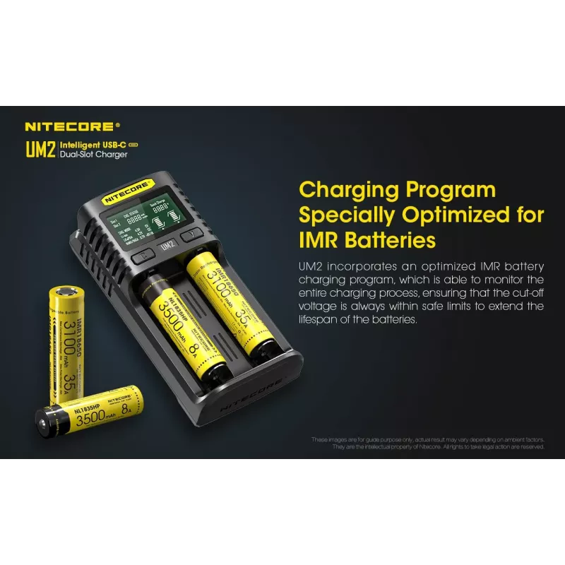 Nitecore UM2 Akkuladegerät Haushaltsbatterie DC Lithium-Ionen Nickel-Cadmium