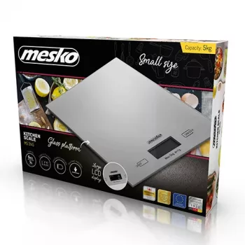 Mesko | Küchenwaage | MS 3145 | Maximale Belastbarkeit 5 kg | Teilung 1 g | Displaytyp LCD | Silber