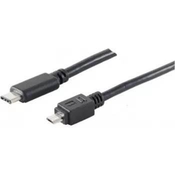 USB-Kabel S/CONN 77145-1.0 USB 2.0 1 m USB C Micro-USB B Schwarz