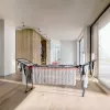 Wäscheständer VILEDA Infinity Flex Ultimate Teleskop — schwarz, beschichtetes Aluminium, 30 m Trockenfläche, faltbar, Rollen