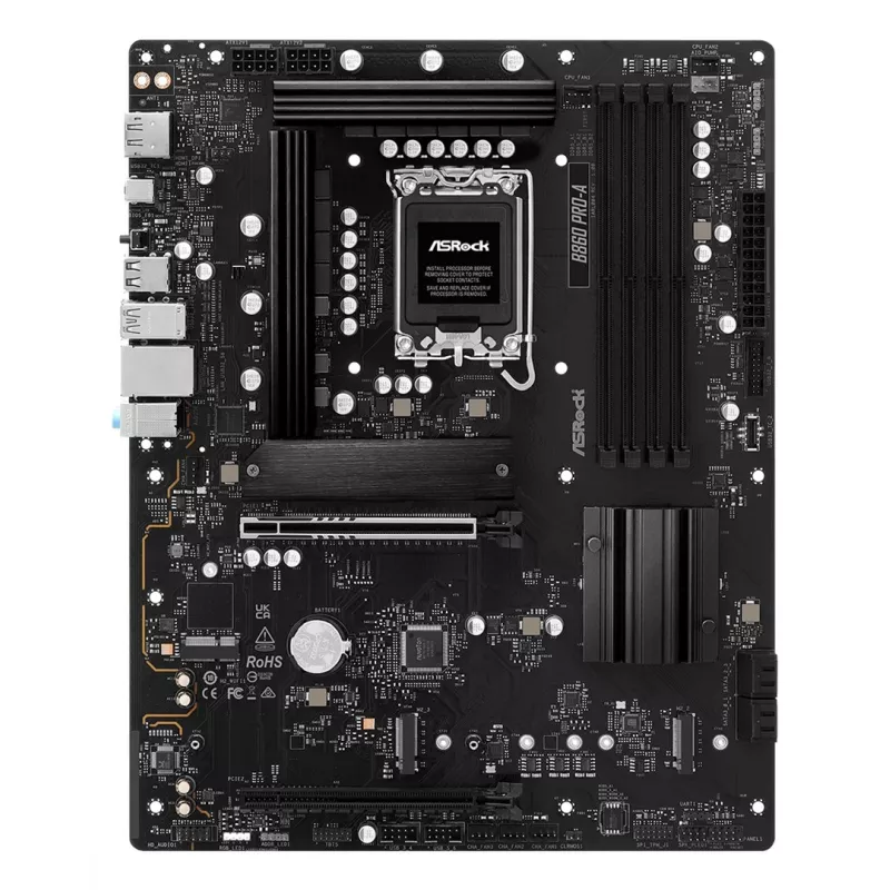 Mainboard ASRock B860 Pro-A — Intel B860 ATX, LGA 1851, DDR5, 4x DIMM, 256GB, 2.5Gb LAN, 1x M.2, 4x SATA III