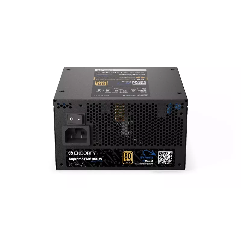 Netzteil ENDORFY Supremo FM6 850 W, 24-Pin-ATX, vollmodular, 80 PLUS Gold, 120-mm-Lüfter, Schwarz