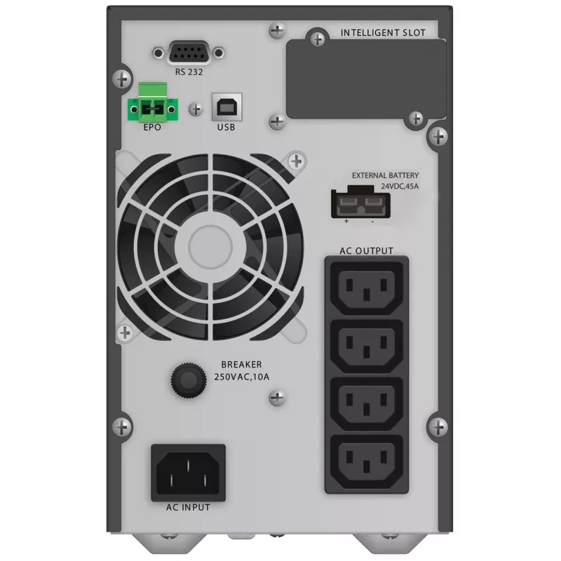Unterbrechungsfreie Stromversorgung PowerWalker VFI 1000 TGB — 1 kVA (900 W), Doppelwandler-Online, 4× C13-Ausgänge, USB, RS-232, EPO