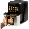 Heißluftfritteuse ProfiCook PC-FR 1286 H — 6,5 l, 1700 W, Edelstahlfront, schwarz