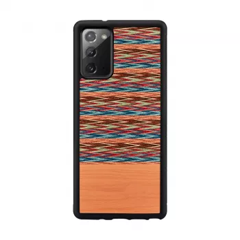 Smartphone-Hülle man and wood für Samsung Galaxy Note 20 — braunes Karomuster, schwarzes Inneres