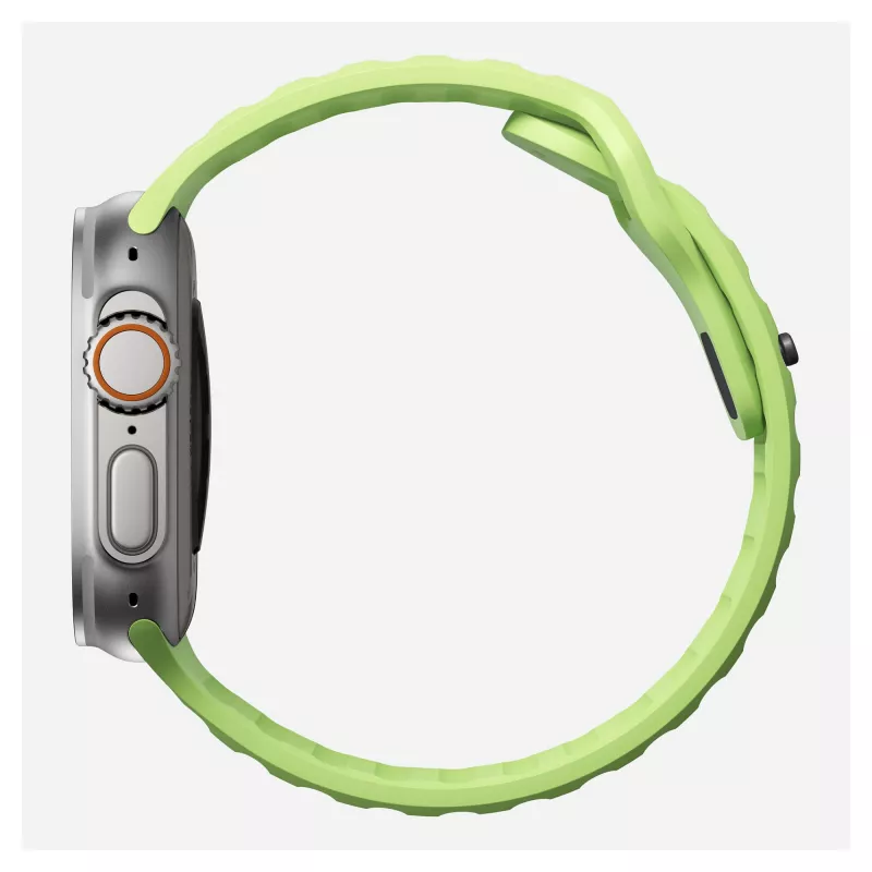 Band Nomad Sport Band Hellgrün Gummi — Breite 21,5 mm, Handgelenk 160–195 mm