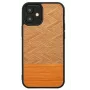 Handyhülle Man and Wood für iPhone 12 mini, Fischgrät arancia schwarz