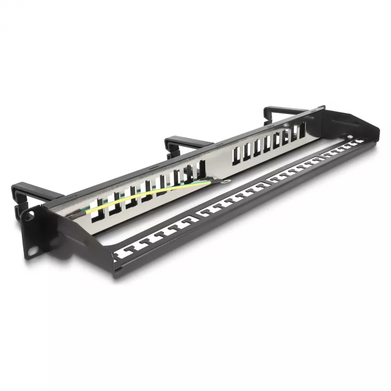 DeLOCK 19 Zoll Keystone Patch Panel 16 Port 1U schwarz