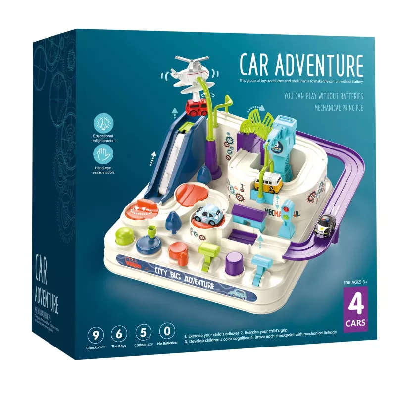 Spielzeug-Rennbahn-Set Extralink TOYS — intelligentes Autospielset, modulare Streckenteile, batteriebetriebene Fahrzeuge