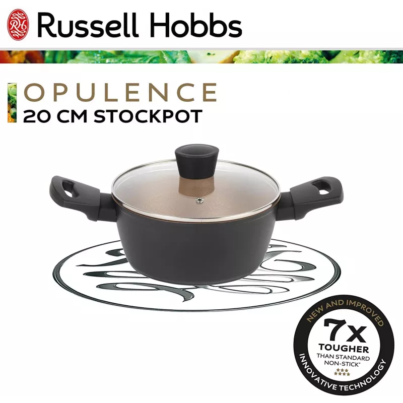 Kochtopf Russell Hobbs RH01669BEU7 20 cm, schwarz, Edelstahl-Innenbereich