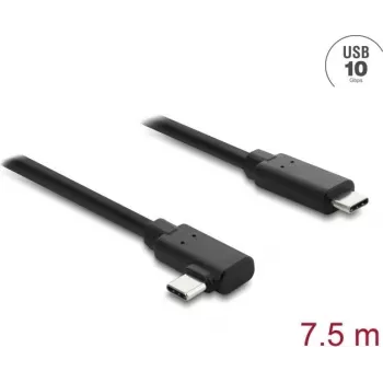 DELOCK aktives optisches USB-Typ-C-Kabel 10 Gbit/s, abgewinkelter Stecker auf Stecker, 7,5 m
