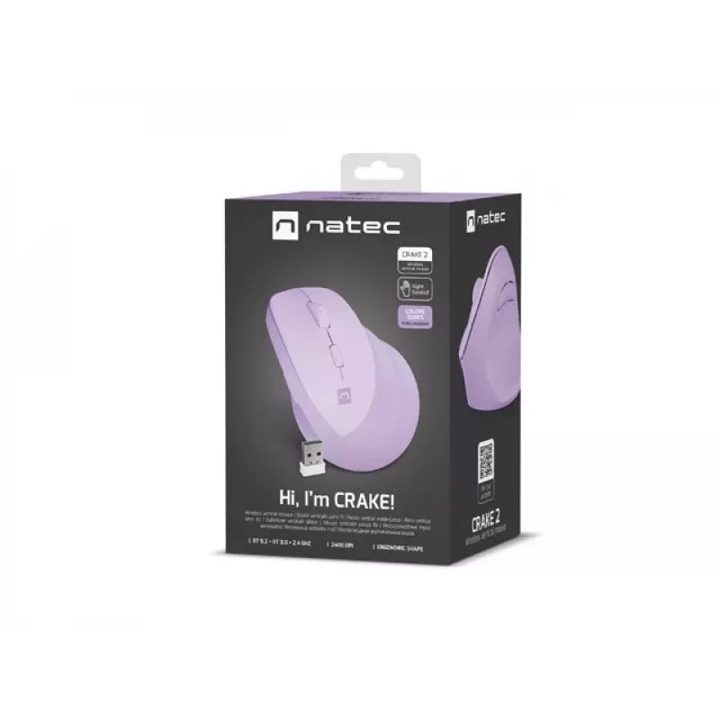 NATEC Crake 2 Maus Universal Rechtshänder RF Wireless + Bluetooth Optisch 2400 DPI