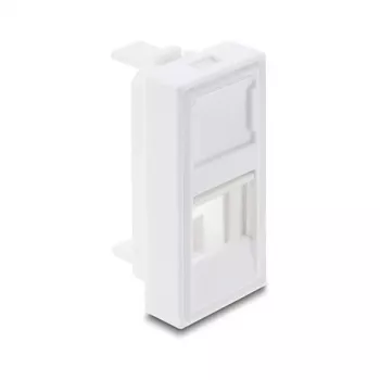 Snap-in H‑Modul-Abdeckung für Keystone-Modul 1 Port DELOCK 22,5×45 mm ABS weiß
