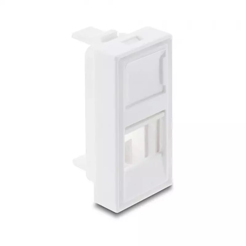 Snap-in H‑Modul-Abdeckung für Keystone-Modul 1 Port DELOCK 22,5×45 mm ABS weiß