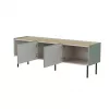 Cama FELLINI TV-Schrank 150x40x52 olivgrün + geölte Eichenplatte