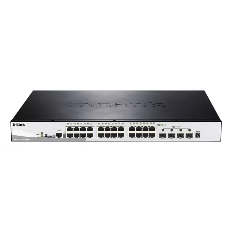 D-Link DGS-1510-28XMP Managed L2/L3 Gigabit Ethernet (10/100/1000) Power over Ethernet (PoE) Schwarz, Grau