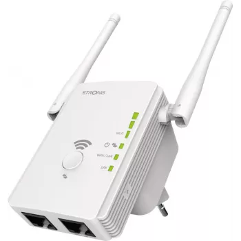 Strong REPEATER300V2 Bridge & Repeater Netzwerk-Repeater 300 Mbit/s Weiß (REPEATER300V2)