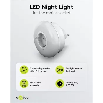 Goobay LED-Nachtlicht für Steckdosen (64566)