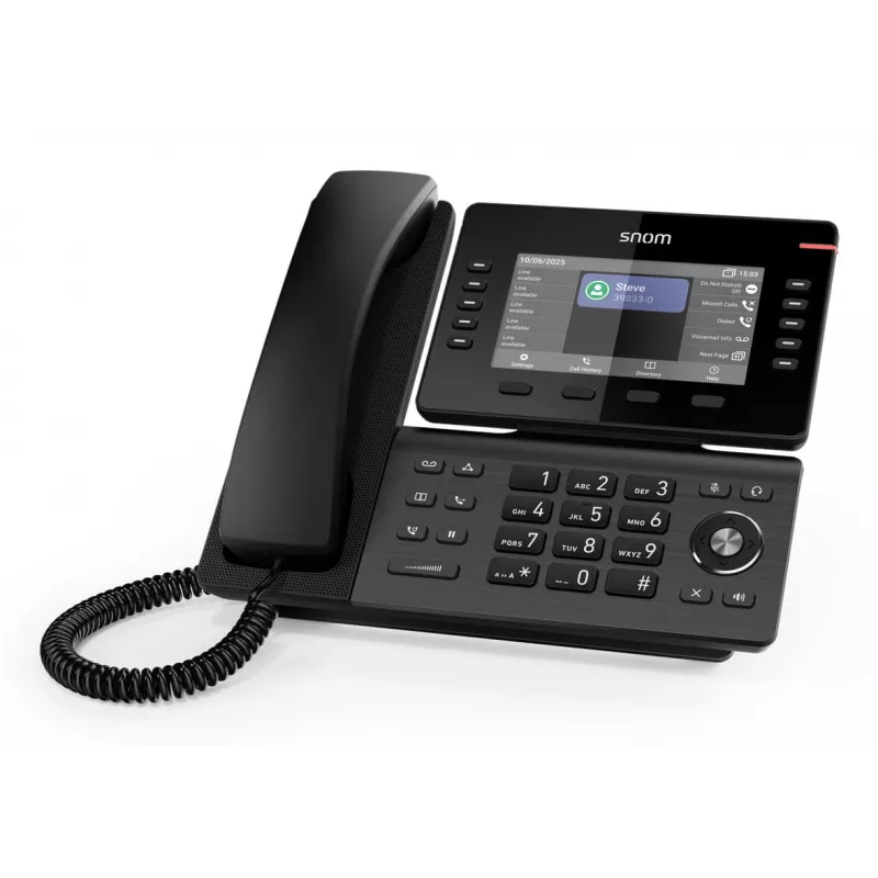 IP-Telefon Snom D815WB Schwarz — 5 Zoll IPS-Display, Gigabit-Ethernet, Wi‑Fi 802.11n/ac, PoE, Bluetooth