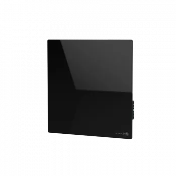 AENO Premium Eco Smart Quadro Wandheizung, 500 W, 50x50 cm, gehärtetes Glas, Infrarot- und Konvektionsheizung, LED-Anzeige Steckertyp: Europa (Typ E/F), SCHWARZ, Hergestellt in Polen