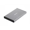 Externes HDD/SSD-Gehäuse NATEC Rhino GO — 2,5 Zoll SATA, 9,5 mm, USB 3.0, Aluminium, grau, bis zu 4 TB