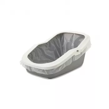 Offene Katzentoilette Savic Aseo Grau Weiß 560×390×275 mm für Katzen, Kunststoff, 2 kg
