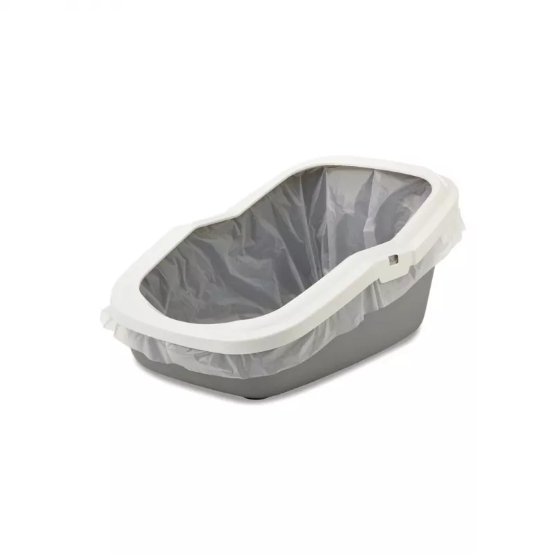 Offene Katzentoilette Savic Aseo Grau Weiß 560×390×275 mm für Katzen, Kunststoff, 2 kg