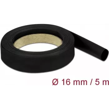 Schrumpfschlauch DeLOCK 18940 Schwarz 5 m 1,6 cm
