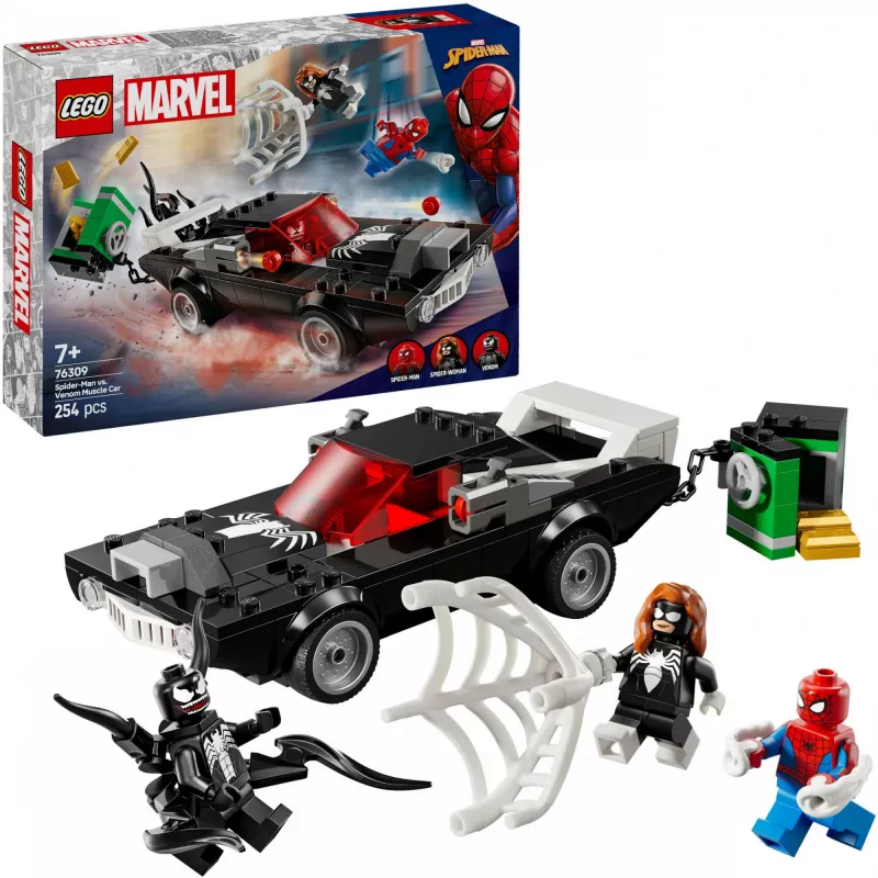 LEGO Marvel Super Heroes Spider-Man vs. Venom Muscle-Car-Bauset 76309 — 254 Teile, 3 Minifiguren, Alter 7+