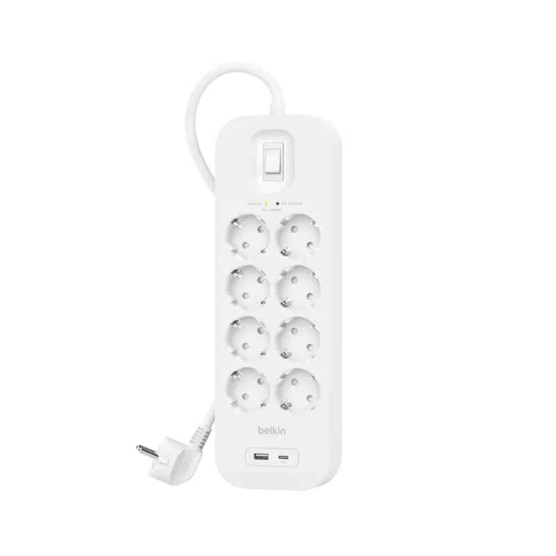 SurgePlus 8x Schutzkontakt 1xUSB-A 1xUSB-C 900J 2m