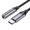 Audio-Adapter Vention BGMHF USB-C auf 3,5-mm-Klinke, 1 m Kabel, grau