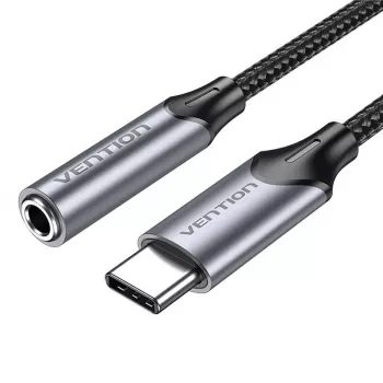 Audio-Adapter Vention BGMHF USB-C auf 3,5-mm-Klinke, 1 m Kabel, grau
