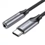 Audio-Adapter Vention BGMHF USB-C auf 3,5-mm-Klinke, 1 m Kabel, grau