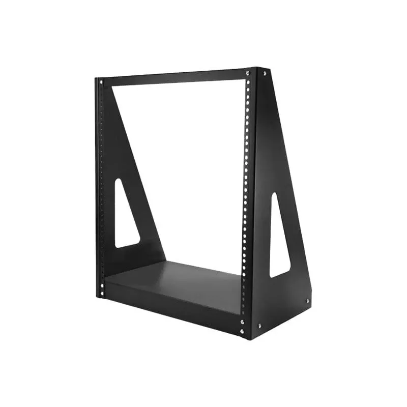 StarTech.com 2-Post 12U Heavy-Duty Desktop-Server-Rack, kleiner offener 19-Zoll-Computer-Rackrahmen, kompaktes Netzwerk-Rack für AV-/Studio-/Daten-/IT-Equipment, TAA-konform – freistehendes Zwei-Pfosten-Rack für Zuhause/Büro