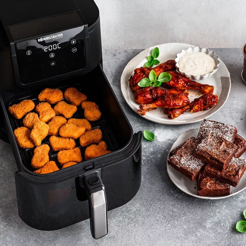 Heißluftfritteuse Rommelsbacher FRH 1700 Single 8 L Standgerät 1700 W mit 10 Programmen und LED-Anzeige