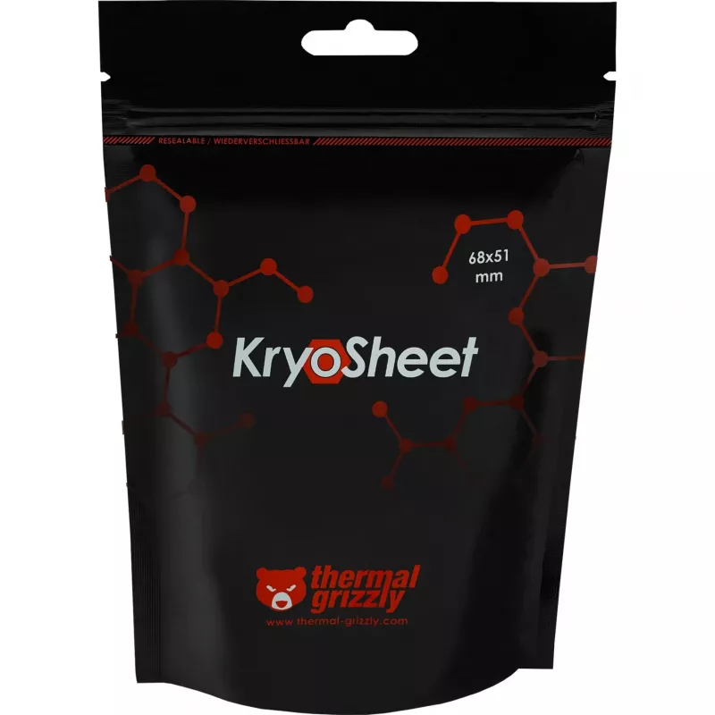Wärmeleitpad Thermal Grizzly KryoSheet 68×51 mm Anthrazit, 1 g