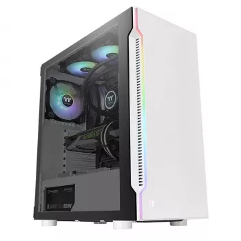 PC-Gehäuse Thermaltake H200 TG Snow RGB Midi Tower Weiß