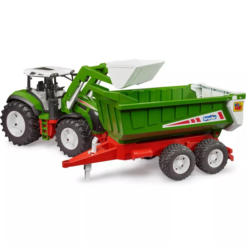 Frontladertipper-Anhänger BRUDER BR-03452 für Traktor Roadmax – Spielzeuganbaugerät, kompatibel mit Roadmax-Traktoren