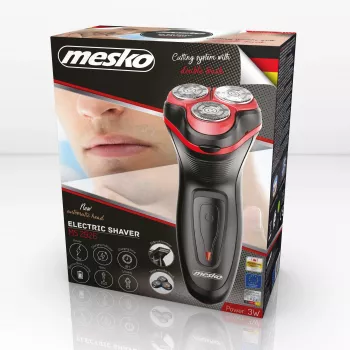 Mesko MS 2926 Herrenrasierer Rotationsrasierer Trimmer Schwarz, Rot