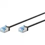 Goobay Ultra-Flexibles CAT 6A Patchkabel schlank U/FTP schwarz – extra-kurzer Stecker (74318)
